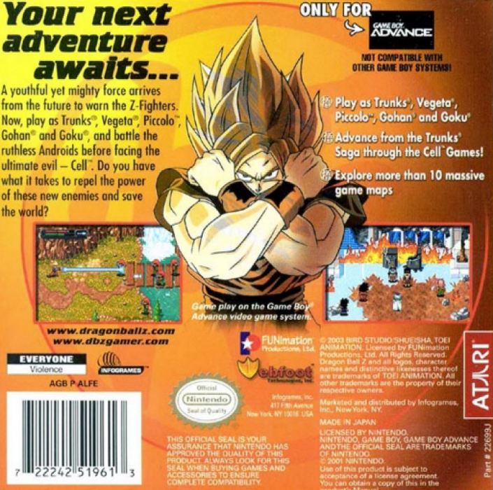 Dragon Ball Z : The Legacy of Goku 2 — Box back