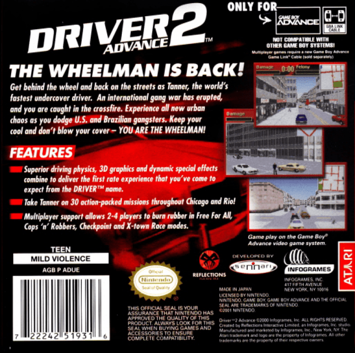 Driver 2 Advance — Box back