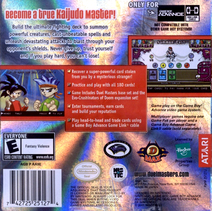 Duel Masters : Sempai Legends — Box back