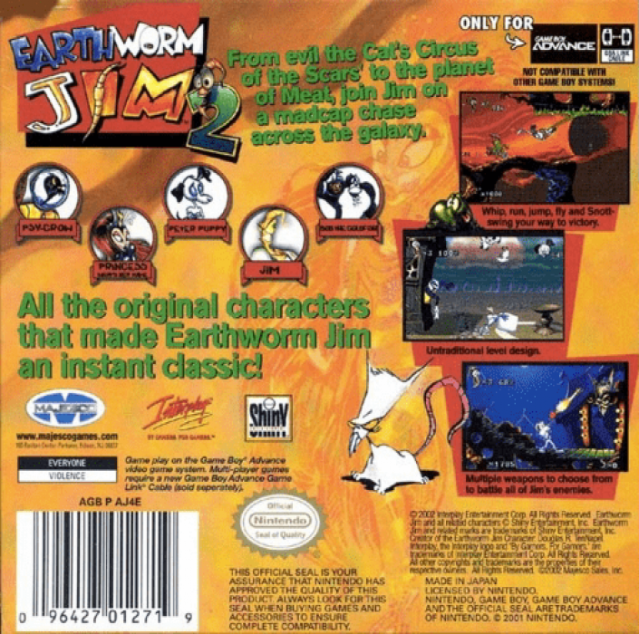 Earthworm Jim 2 — Box back