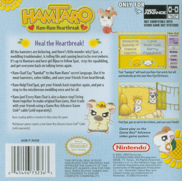 Hamtaro : Ham-Ham Heartbreak — Box back