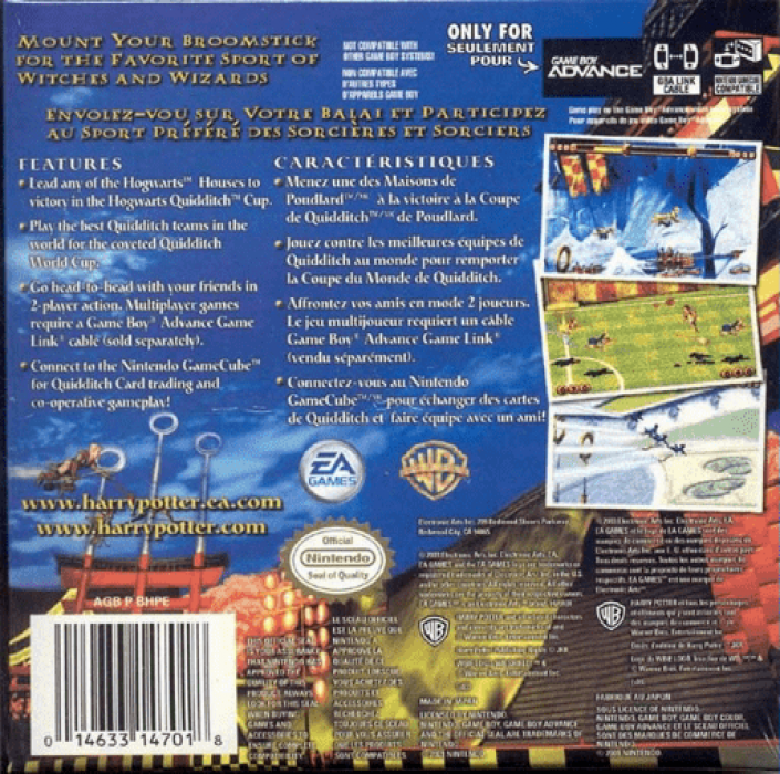 Harry Potter : Quidditch World Cup — Box back