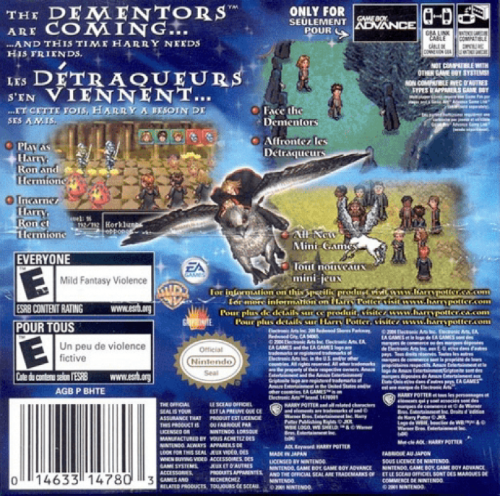 Harry Potter and the Prisoner of Azkaban — Box back