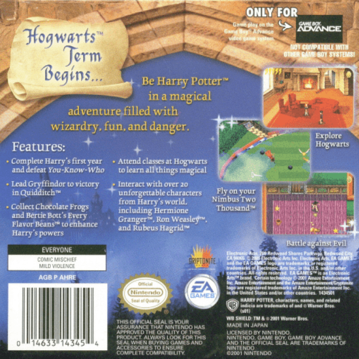 Harry Potter and the Sorcerer's Stone — Box back