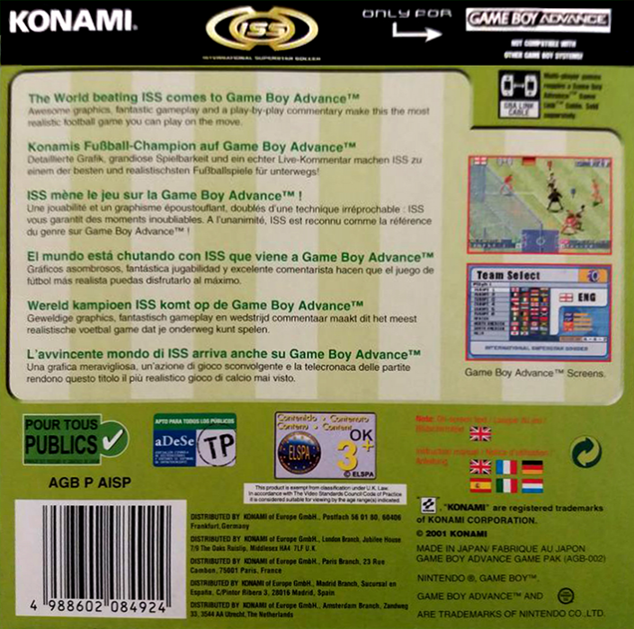 International Superstar Soccer — Box back