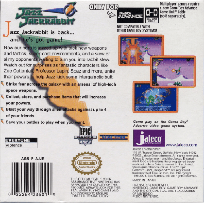 Jazz Jackrabbit — Box back