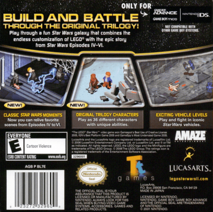 LEGO Star Wars II : The Original Trilogy — Box back