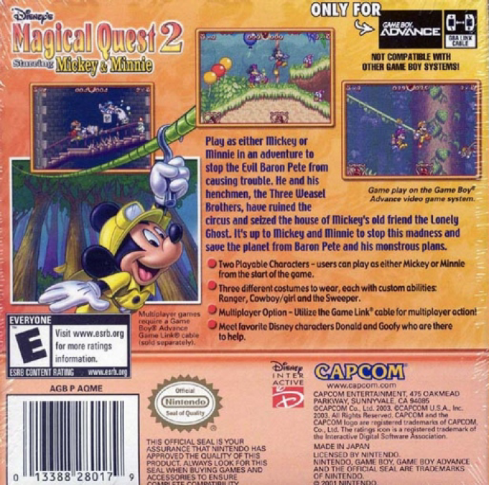 Magical Quest 2 Starring Mickey & Minnie — Box back