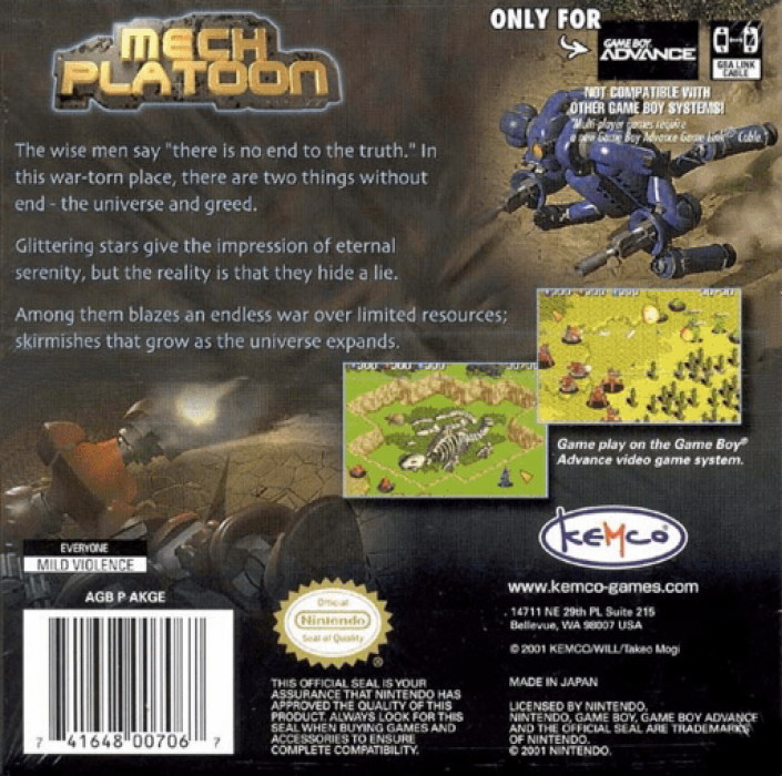 Mech Platoon — Box back