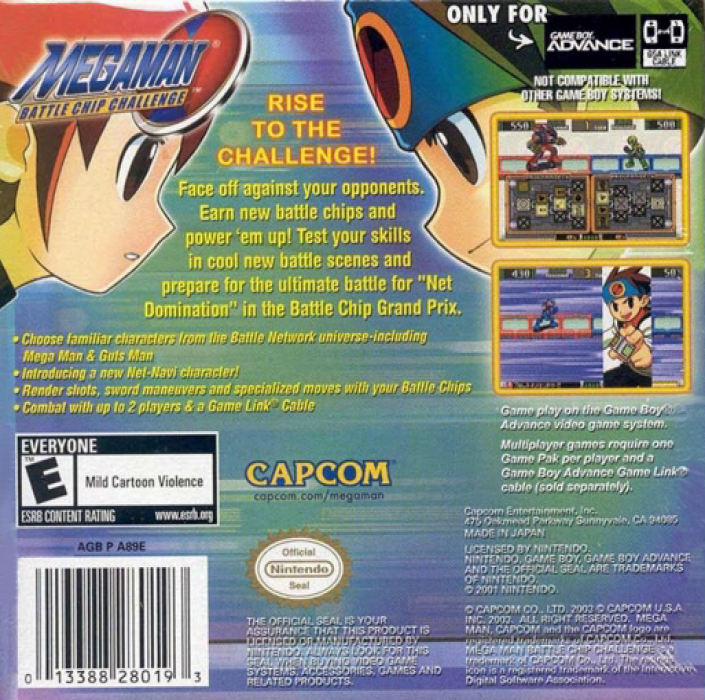 Mega Man Battle Chip Challenge — Box back