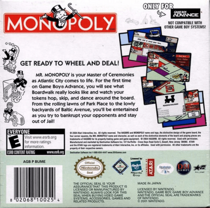 Monopoly — Box back