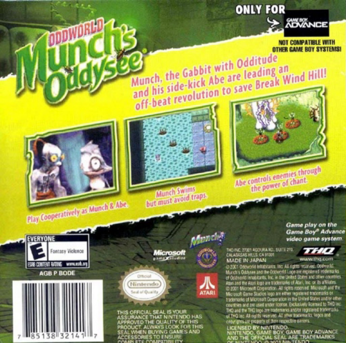 Oddworld : Munch's Oddysee — Box back