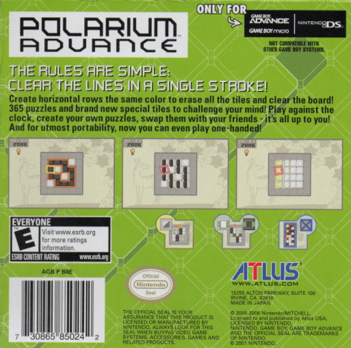 Polarium Advance — Box back