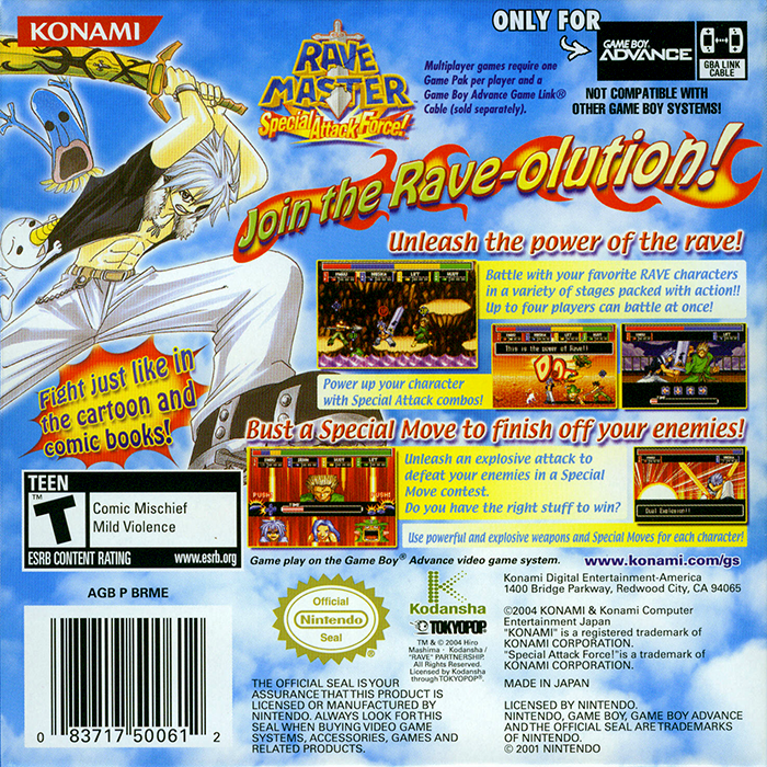 Rave Master : Special Attack Force! — Box back