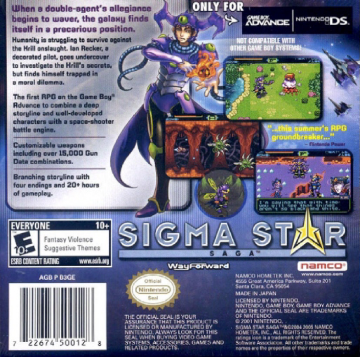 Sigma Star Saga — Box back