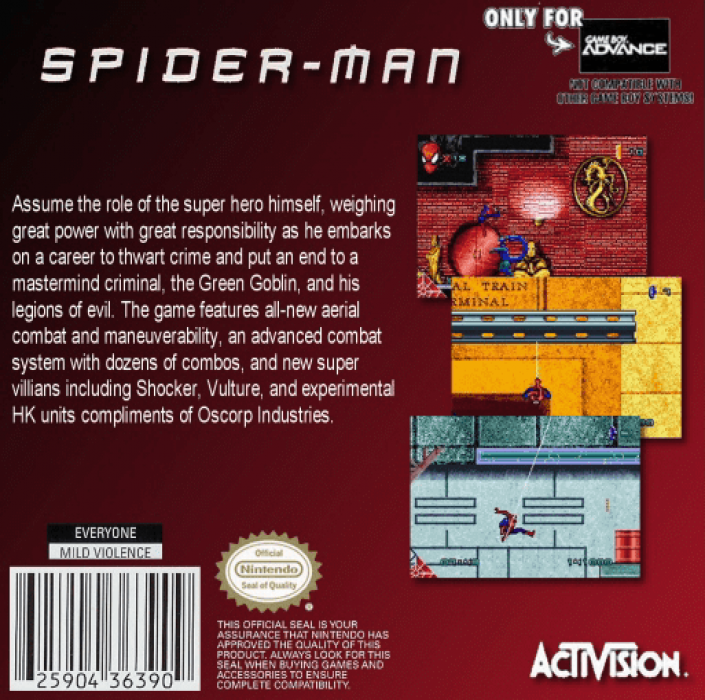 Spider-Man — Box back