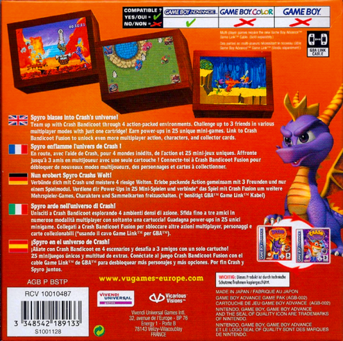 Spyro Orange: The Cortex Conspiracy — Box back