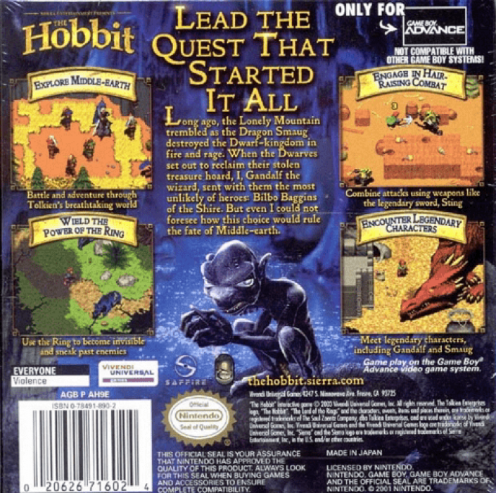 The Hobbit — Box back