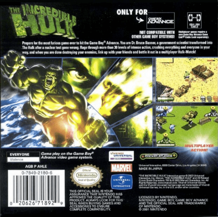 The Incredible Hulk — Box back