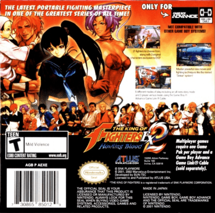 The King of Fighters EX 2 : Howling Blood — Box back