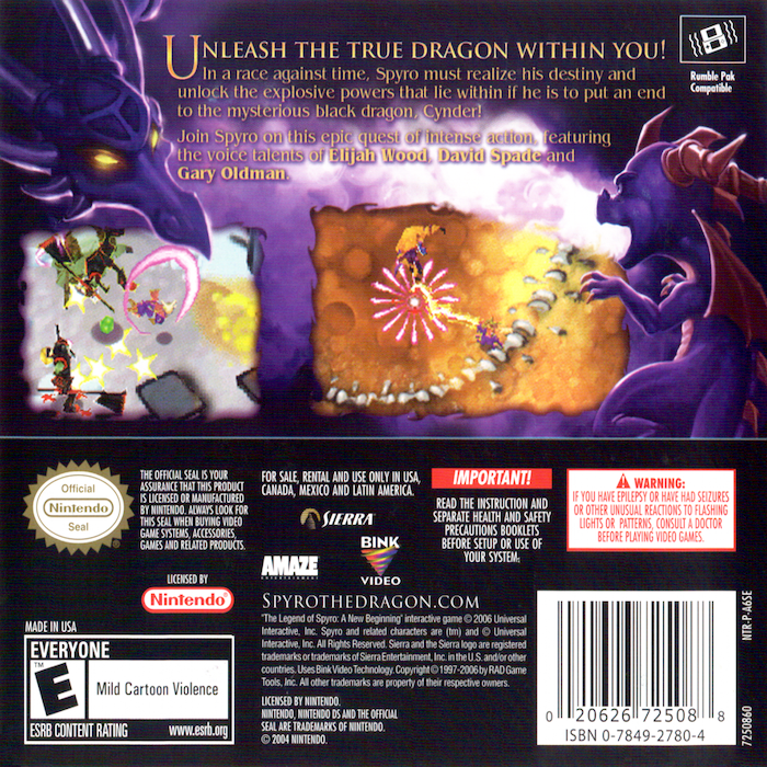 The Legend of Spyro : A New Beginning — Box back
