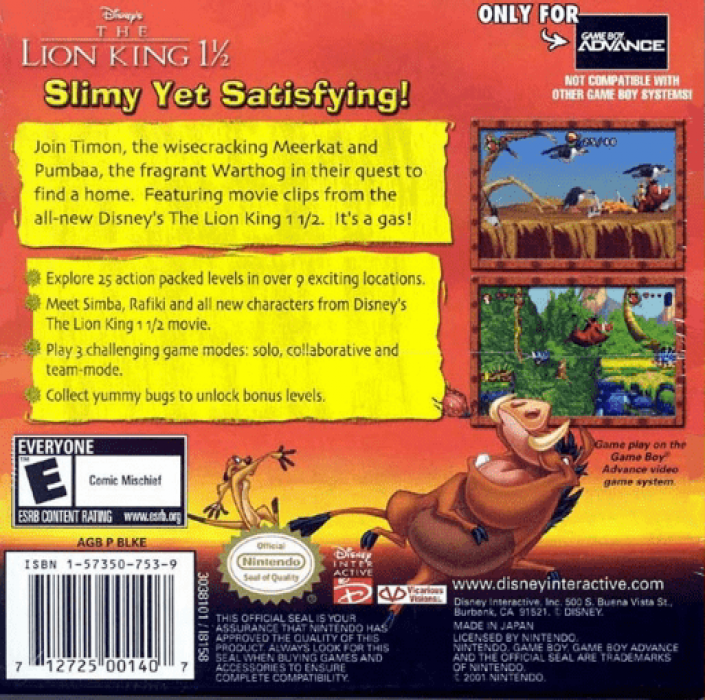 The Lion King 1 1/2 — Box back