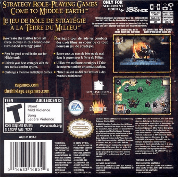 The Lord of the Rings: The Third Age — Box back
