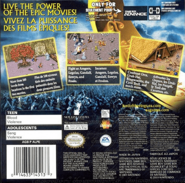 The Lord of the Rings: The Two Towers — Box back