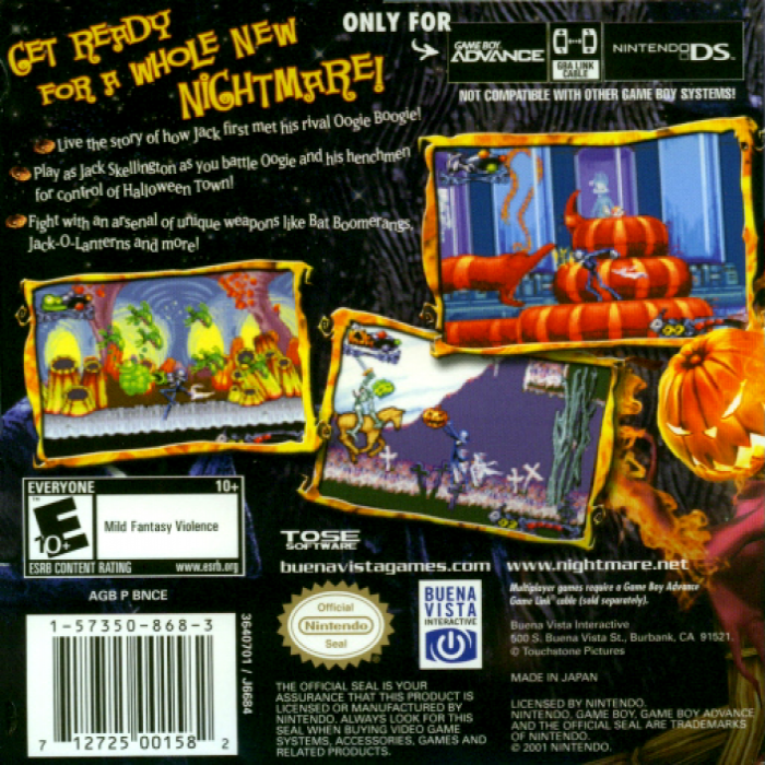 Tim Burton's The Nightmare Before Christmas : The Pumpkin King — Box back