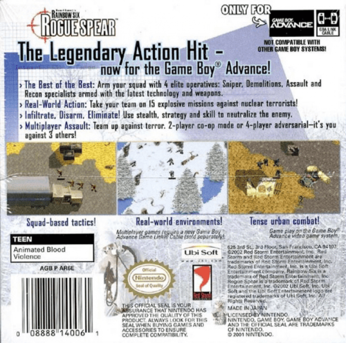 Tom Clancy's Rainbow Six : Rogue Spear — Box back