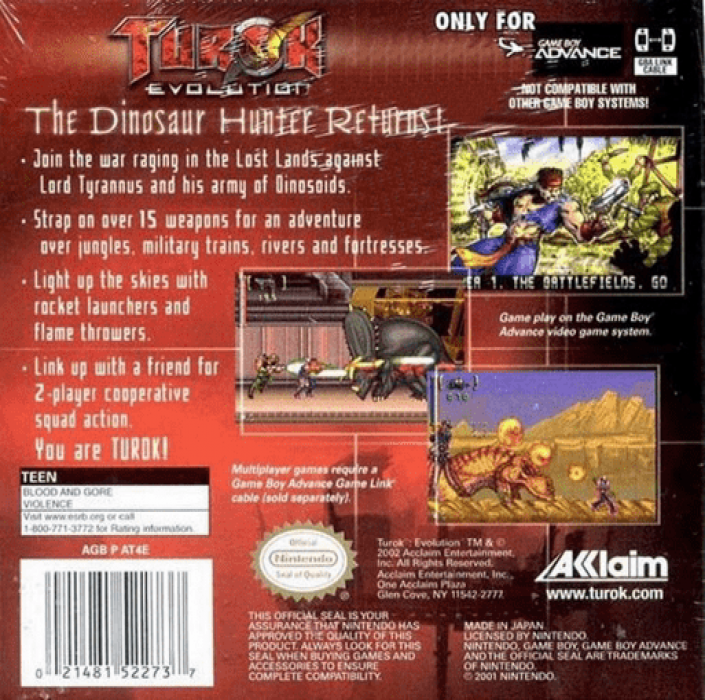 Turok : Evolution — Box back