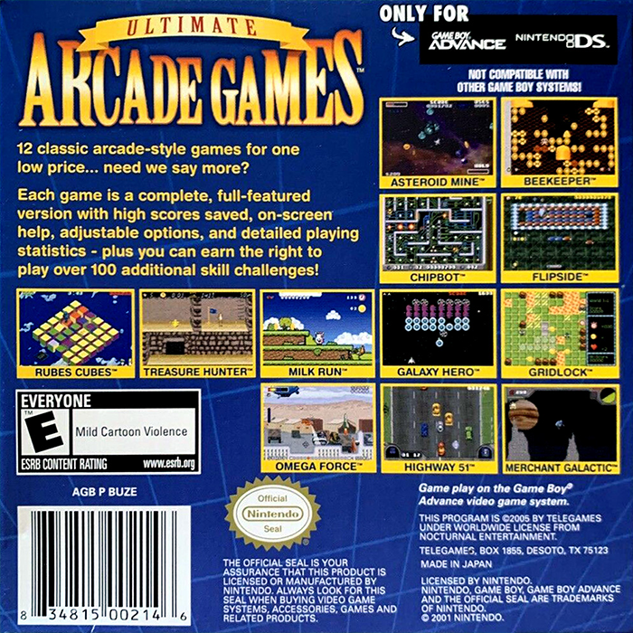 Ultimate Arcade Games — Box back