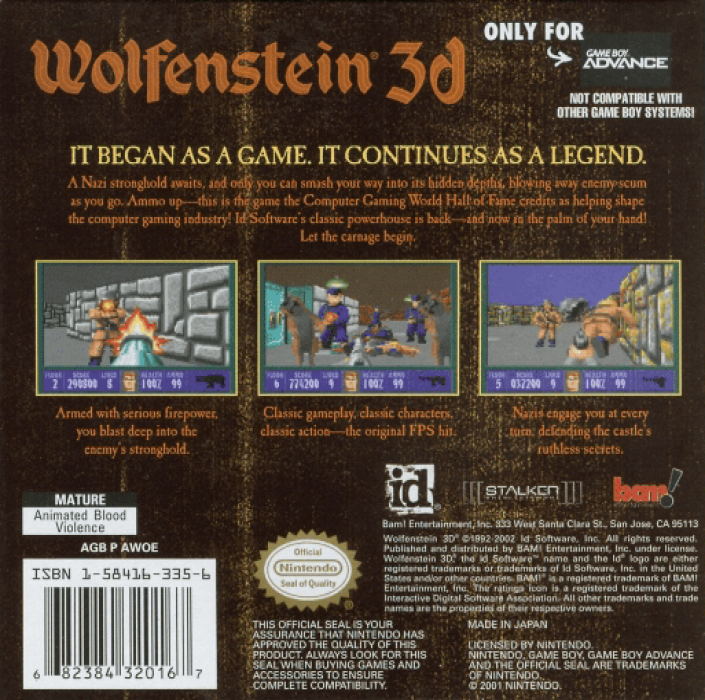 Wolfenstein 3D — Box back