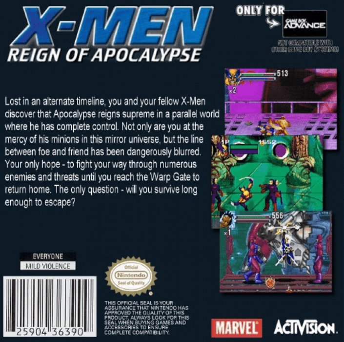 X-Men : Reign of Apocalypse — Box back