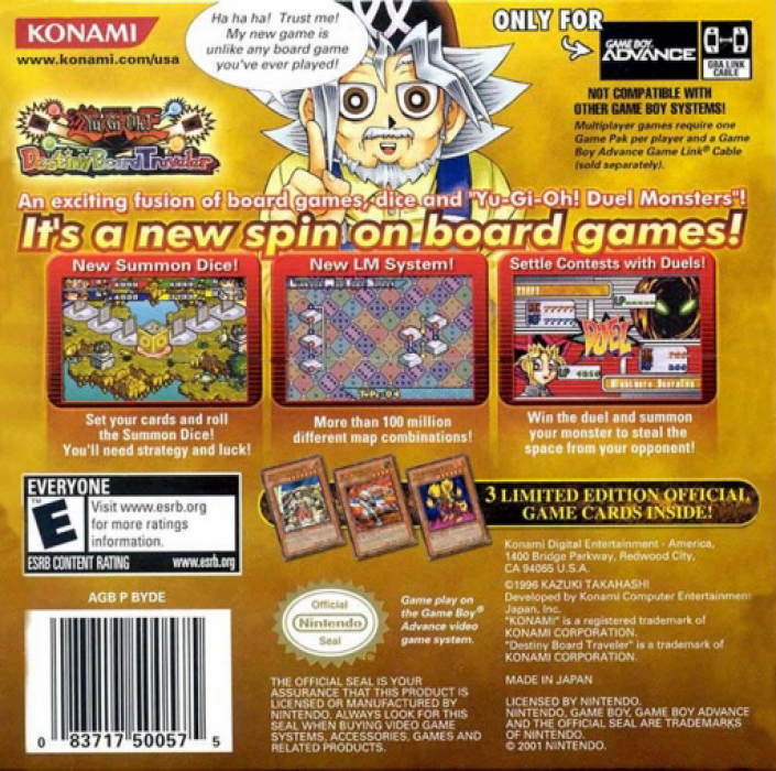 Yu-Gi-Oh! Destiny Board Traveler — Box back