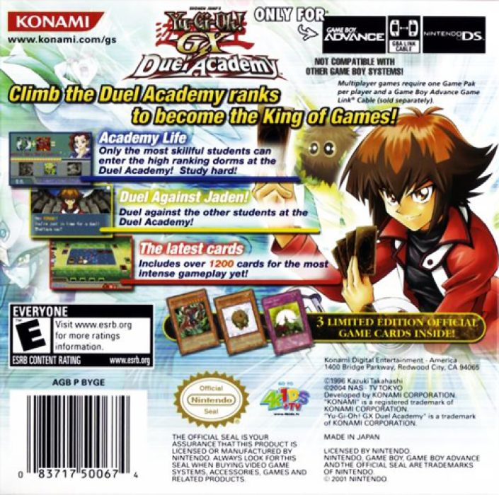 Yu-Gi-Oh! GX : Duel Academy — Box back