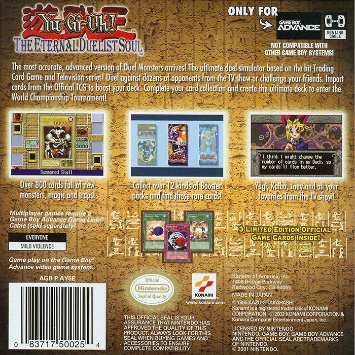 Yu-Gi-Oh! The Eternal Duelist Soul — Box back