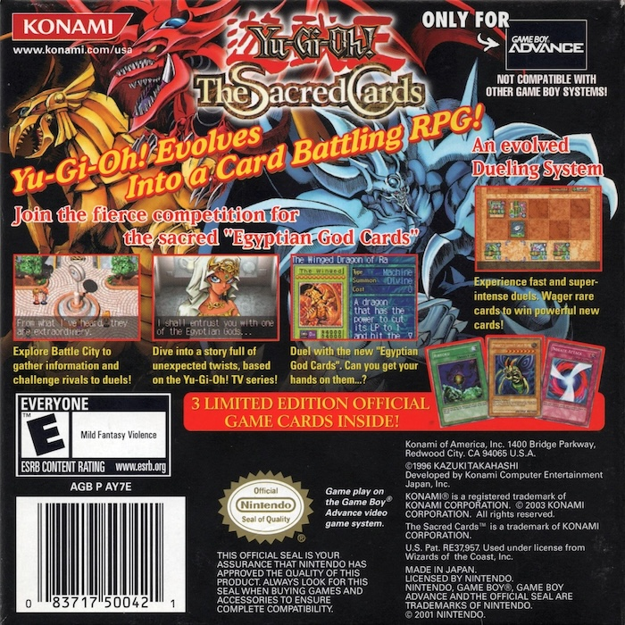Yu-Gi-Oh! The Sacred Cards — Box back