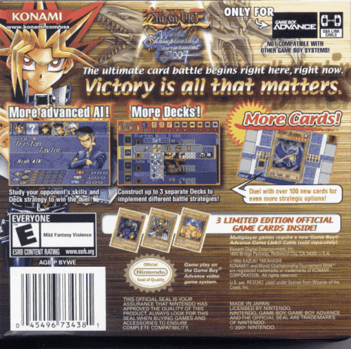 Yu-Gi-Oh! : World Championship Tournament 2004 — Box back