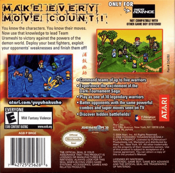 Yu Yu Hakusho - Ghost Files: Tournament Tactics — Box back