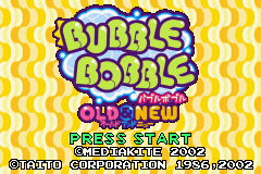 Bubble Bobble : Old & New — Title screen