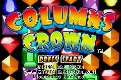Columns Crown — Title screen