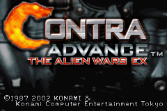 Contra Advance : The Alien Wars EX — Title screen