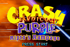 Crash Bandicoot Purple : Ripto's Rampage — Title screen