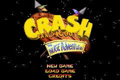 Crash Bandicoot : The Huge Adventure — Title screen