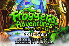 Frogger's Adventures : Temple of the Frog — Title screen