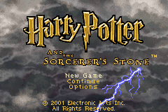 Harry Potter and the Sorcerer's Stone — Title screen