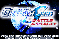 Mobile Suit Gundam Seed : Battle Assault — Title screen