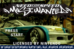 Need for Speed : Most Wanted — Title screen