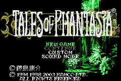 Tales of Phantasia — Title screen